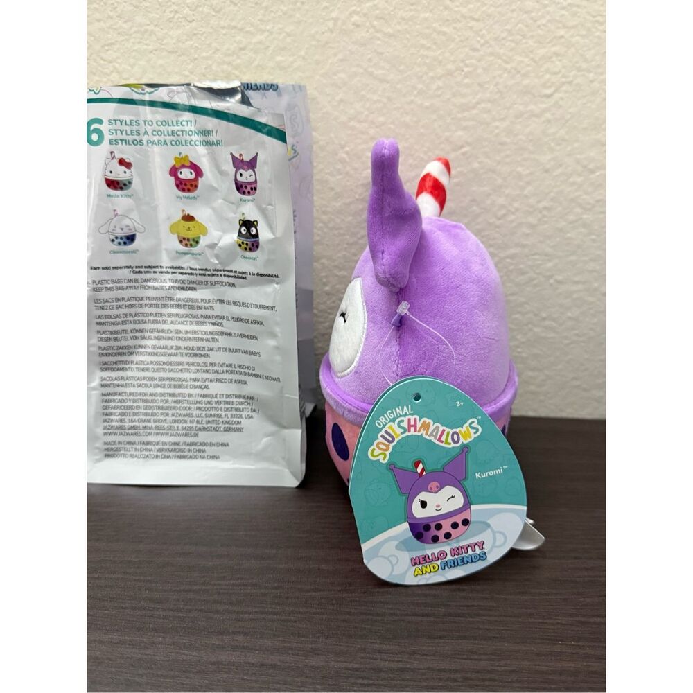 Squishmallows Sanrio Hello Kitty & Friends Boba Scented Mystery Plush - Kuromi - Picture 3 of 5